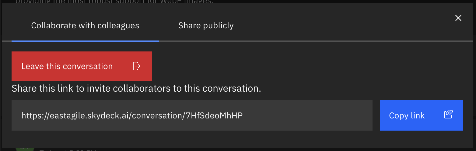 leave conversation popup