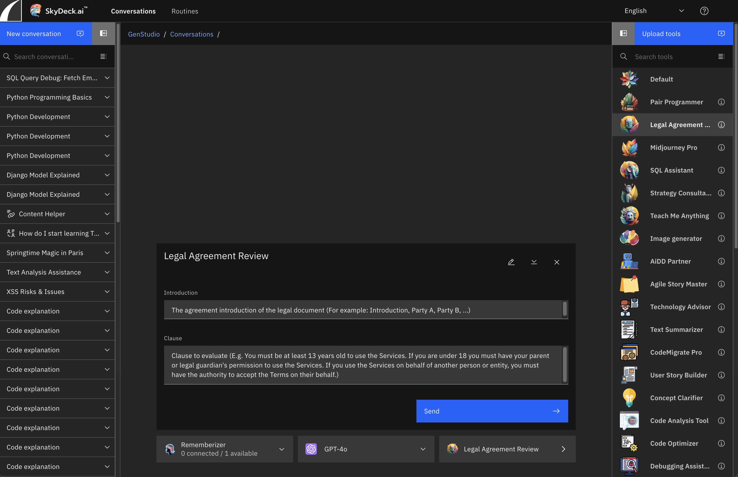 법적 계약 검토 도구
